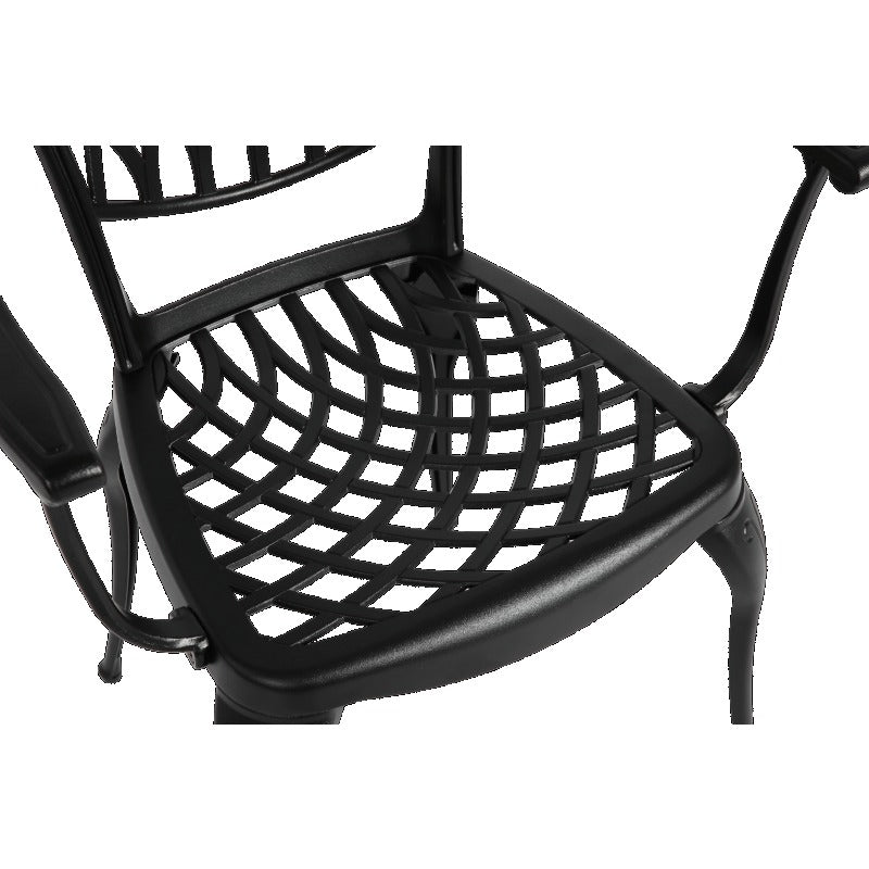 3pcs Patio Bistro Set Cast Aluminum Bistro Table And Chairs Set of 2 with Umbrella Hole All Weather Metal Bistro Table Set Outdoor Patio Furniture Set for Garden Black Quality Assurance